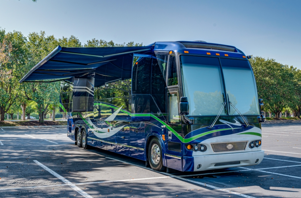 Awning of a prevost bus motorhome