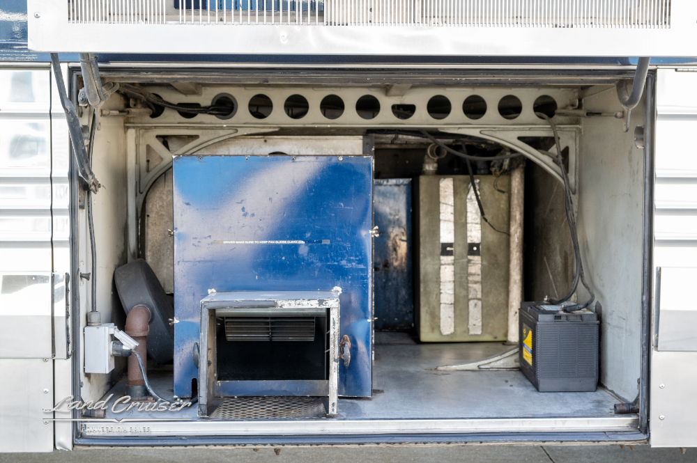 View of some of the utilities featured on a custom coach