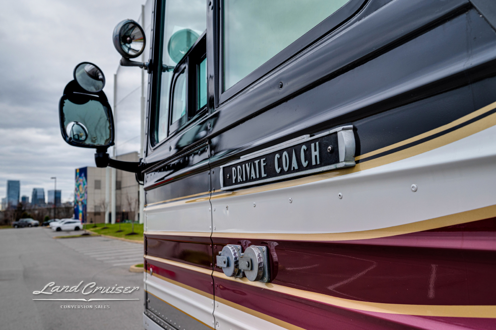 Close up view of a MCI Bus