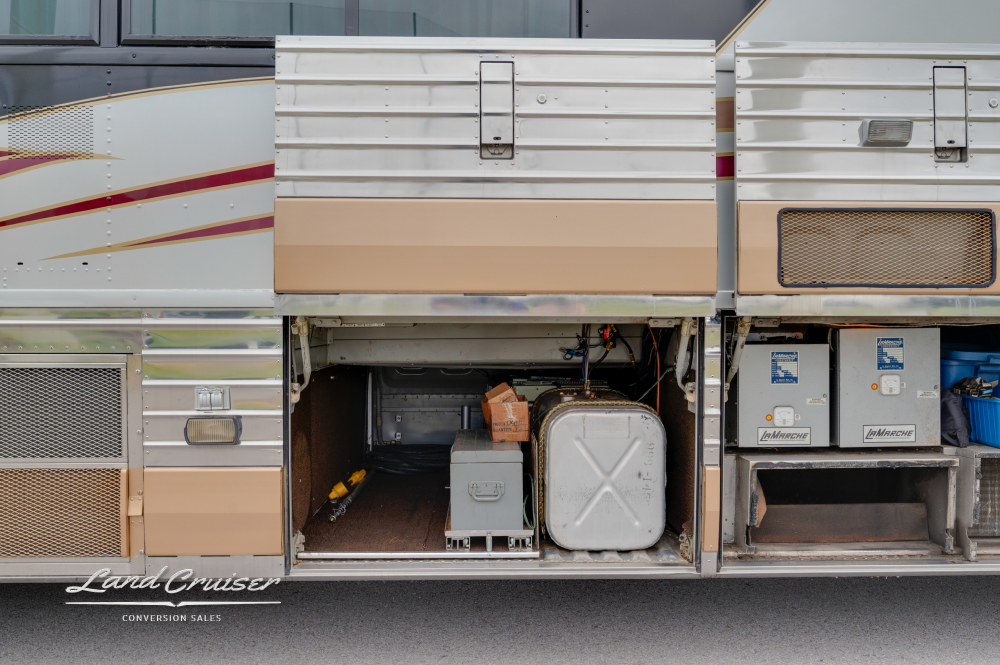 Motorcoach compartments on the exterior