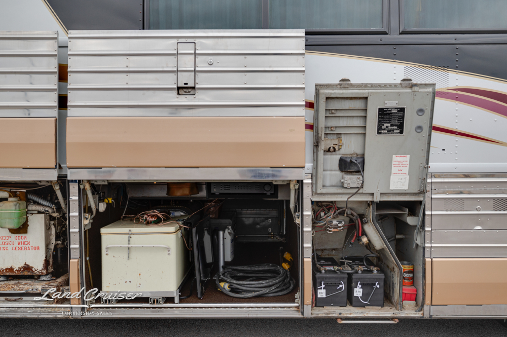 Generator & Batteries shown on a MCI 8 Custom Coach
