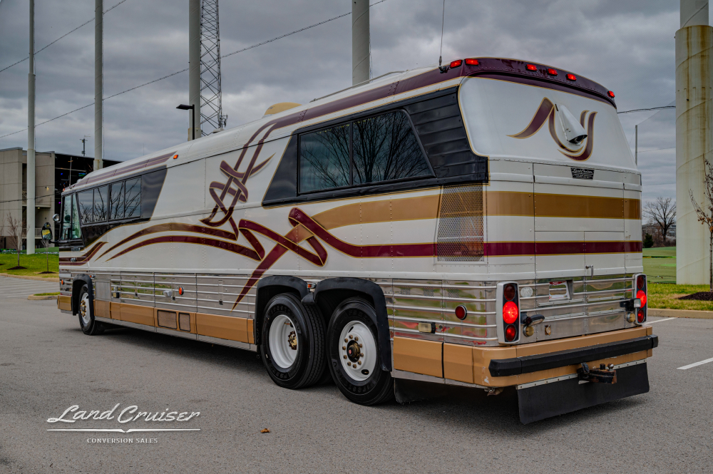 Bus side view of a 1978 MCI 8