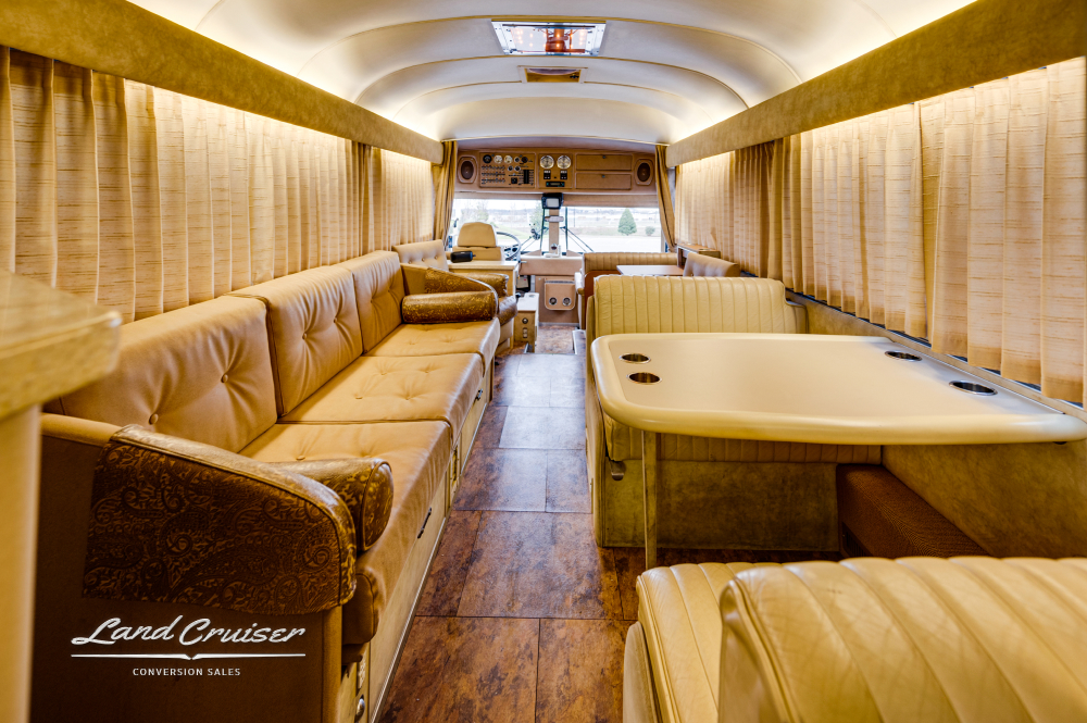 View of the seating area inside a 1978 Bus