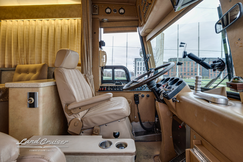 Interior view of the drivers area highlighting its beautiful interiors