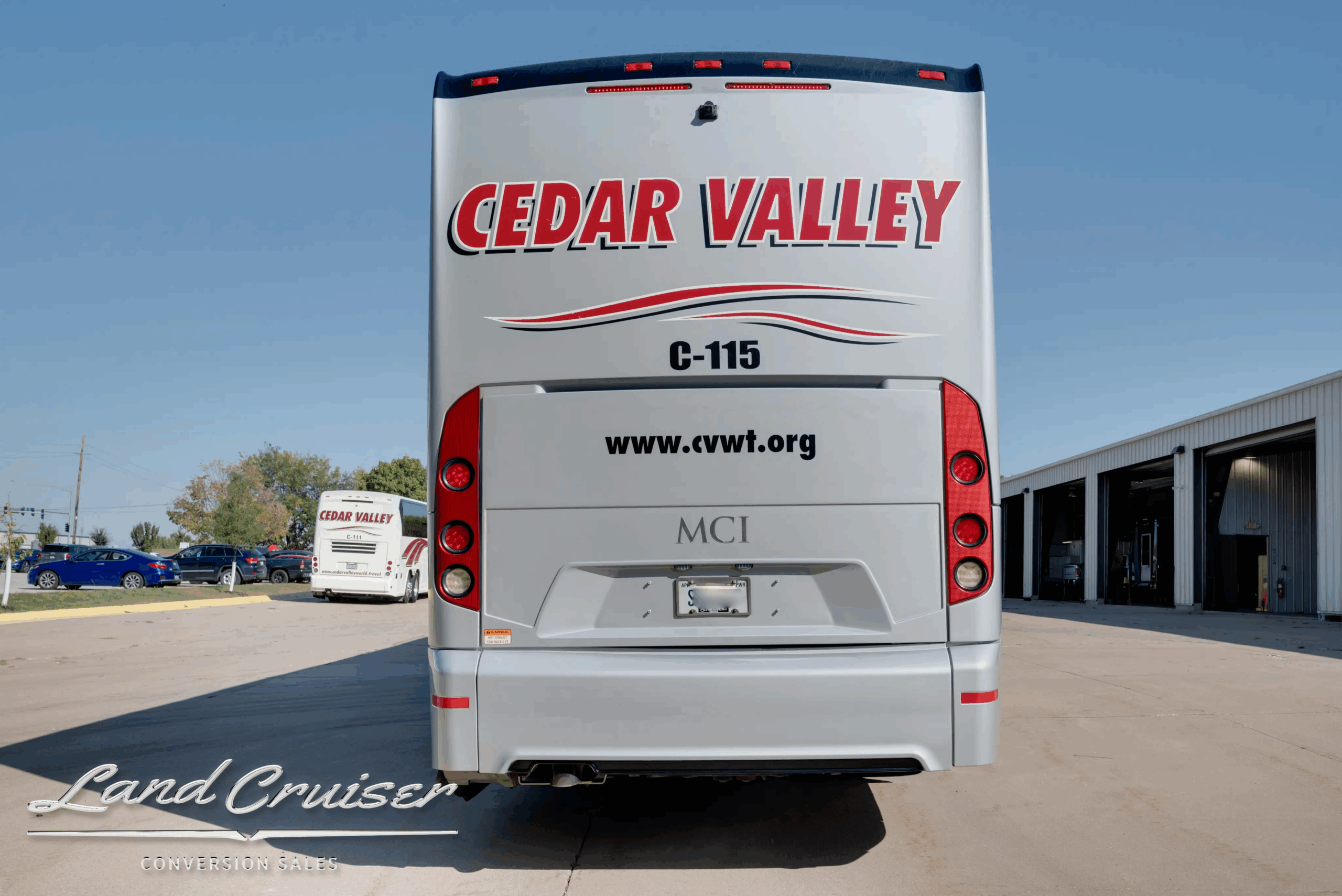 Straight rear view with Cedar Valley C115 badging.