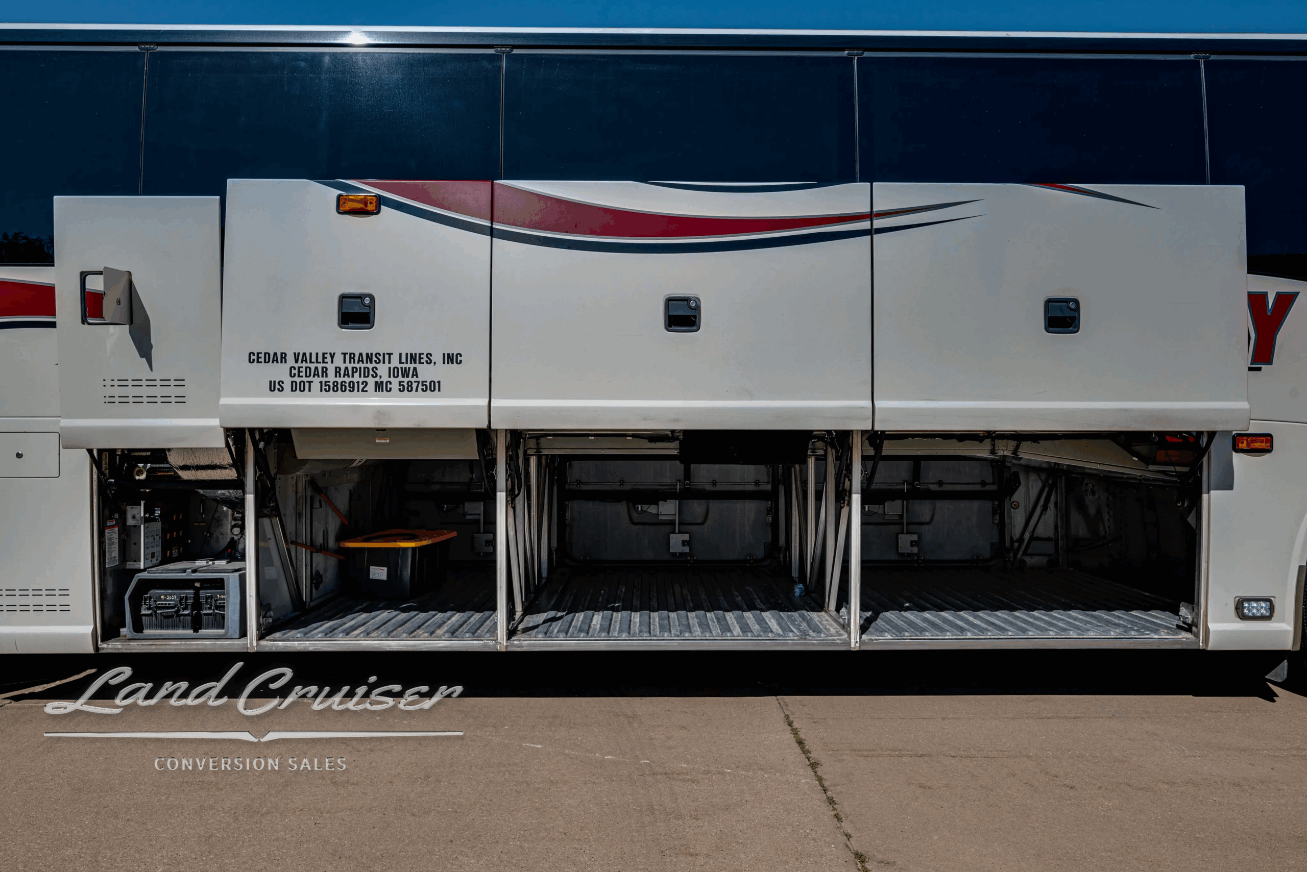 Interior view across mid-cabin seat rows on the J4500.