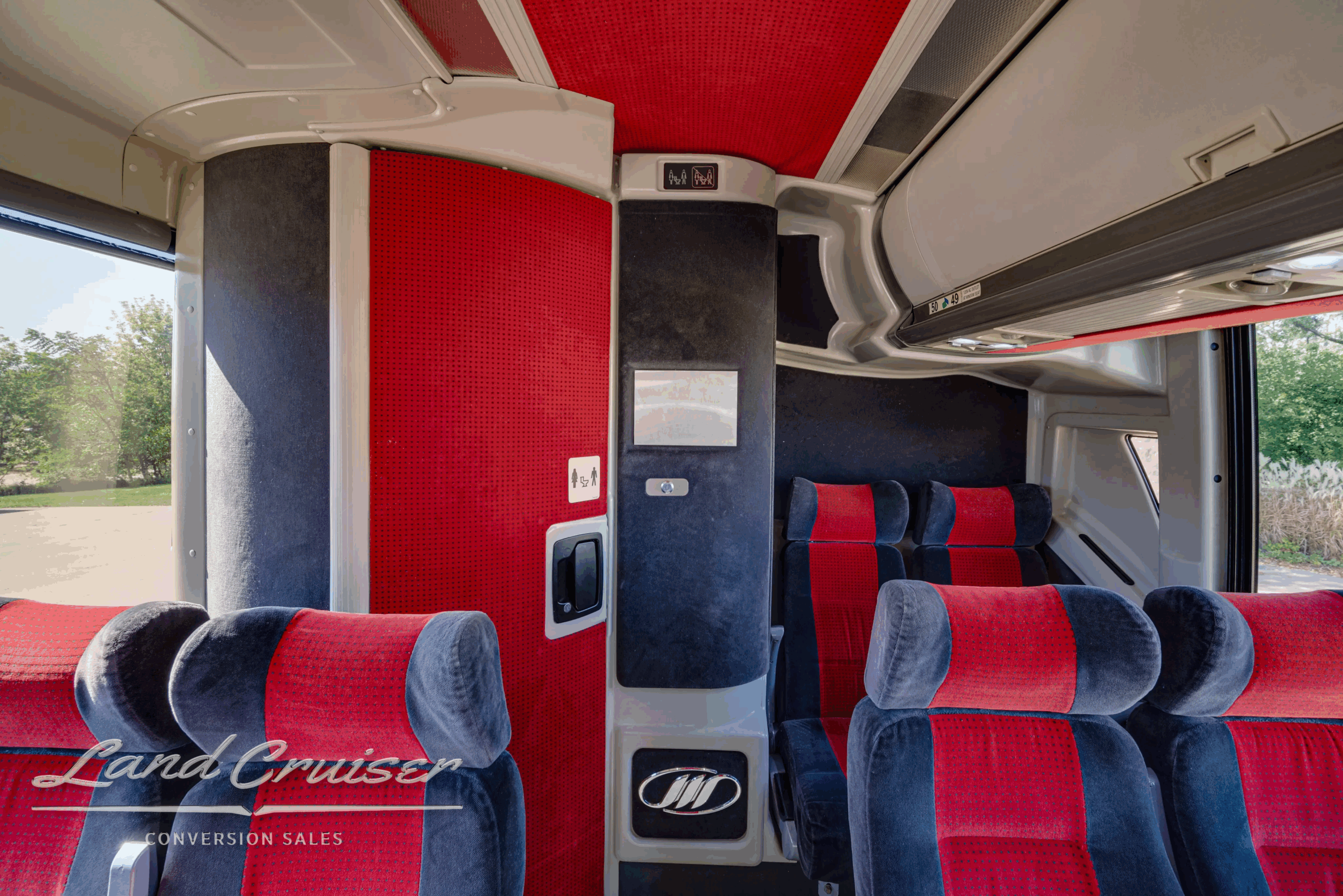 Mid-cabin seating rows facing the front.