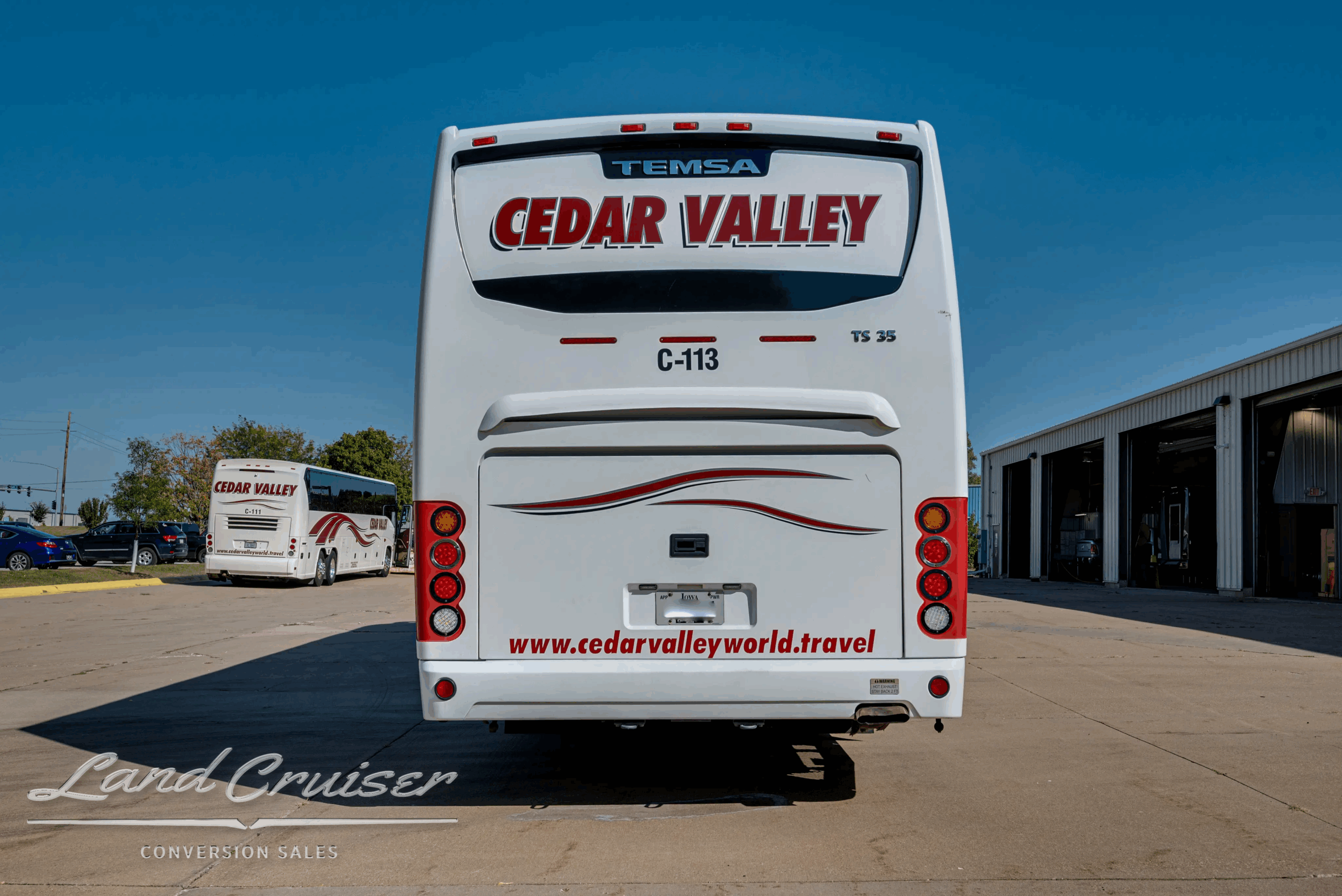 Straight rear view with model and fleet ID.