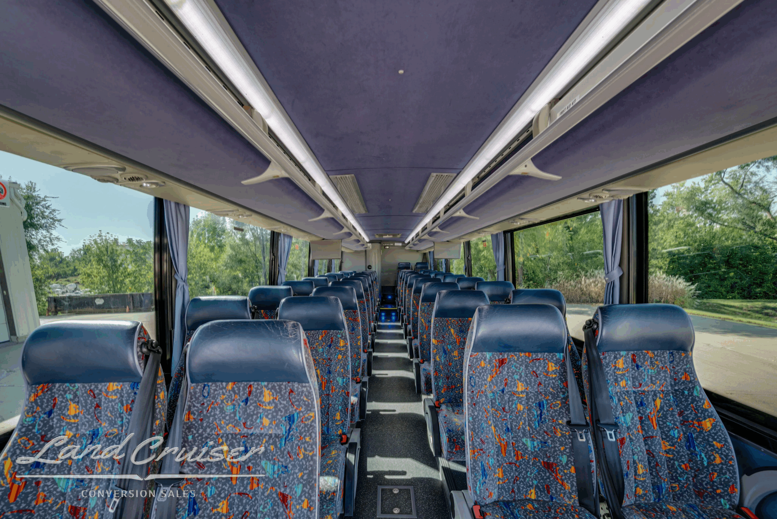 Ceiling and lighting looking forward from rear.