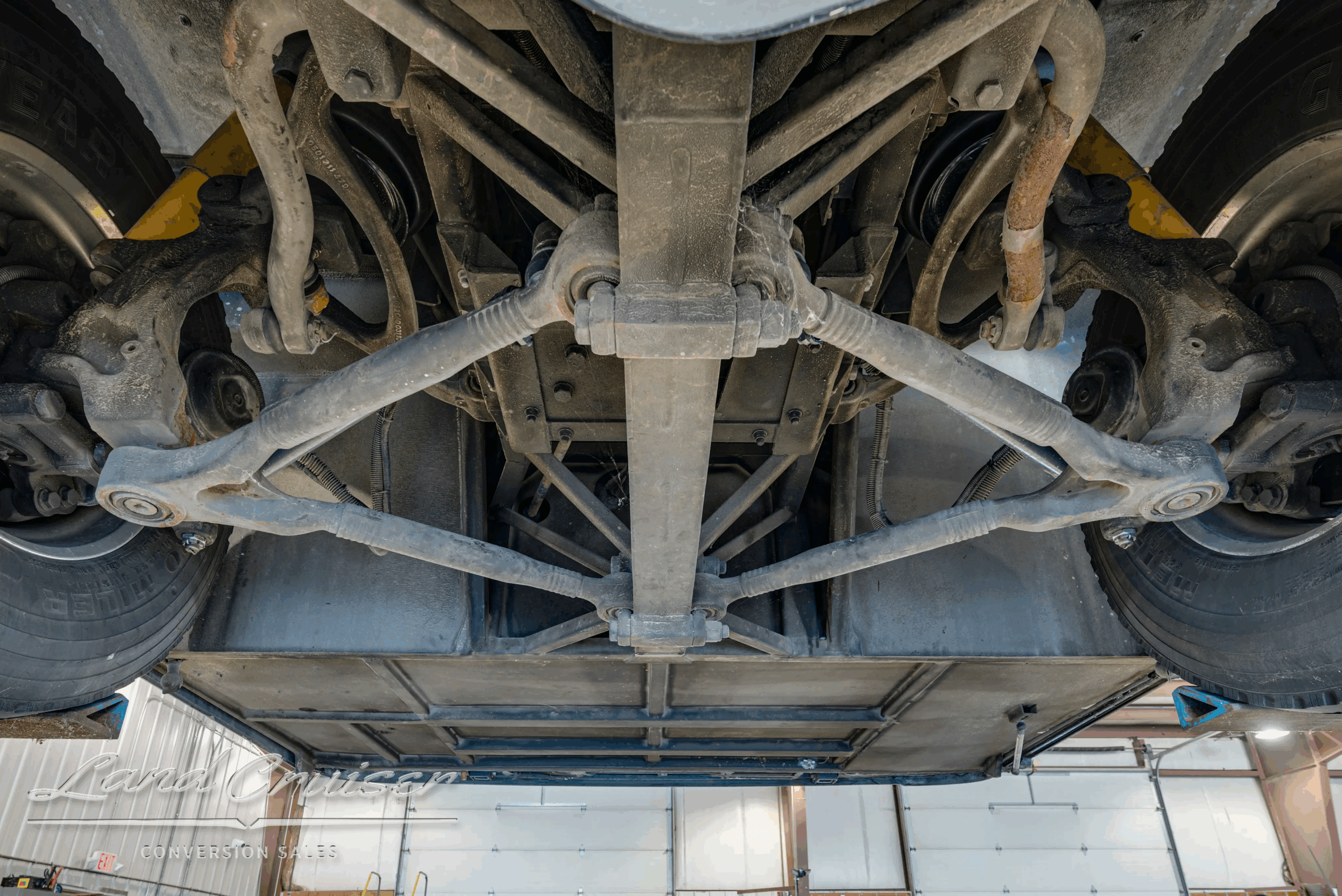 Center undercarriage frame and driveline mounts.